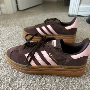 Adidas Women's Brown and Pink Platform Sneakers